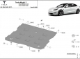 Scut motor faţă Tesla Model 3 AWD 50
